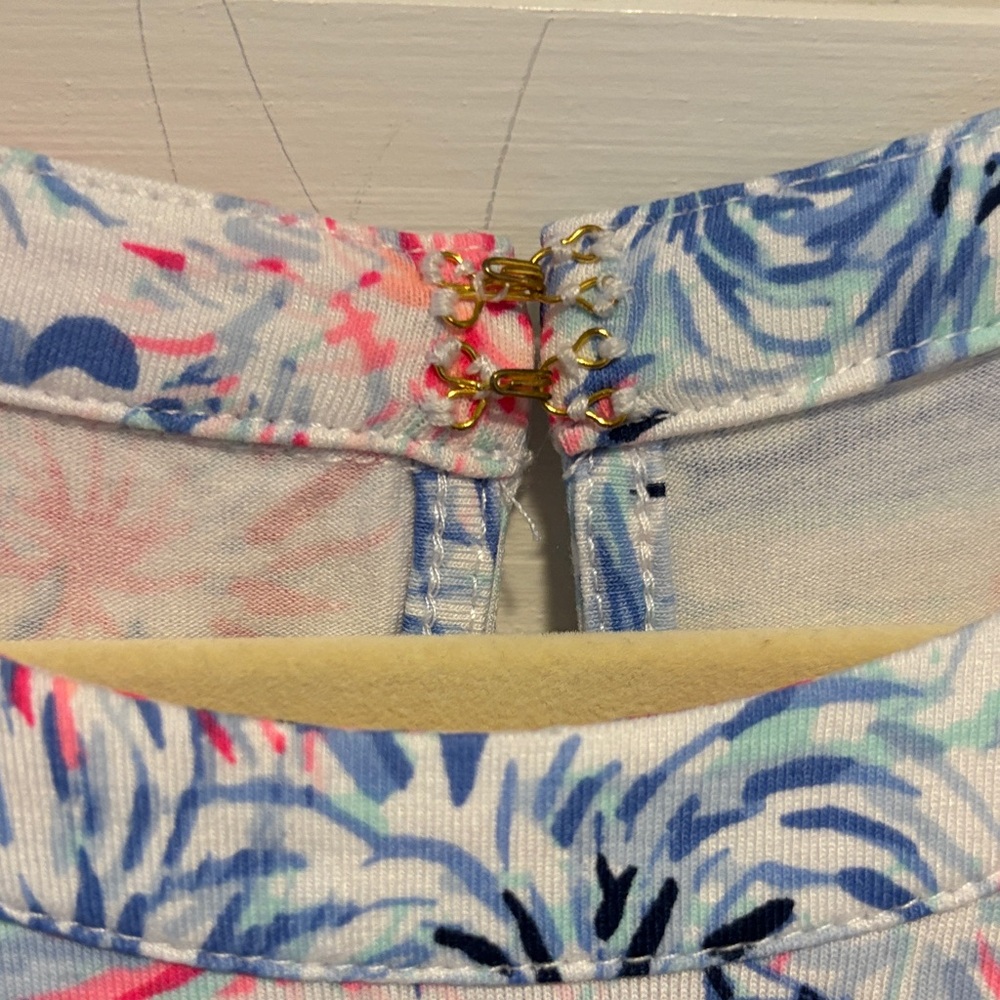 Lilly Pulitzer size small nautical fireworks Halter Romper with Crochet Trim - Picture 3 of 8